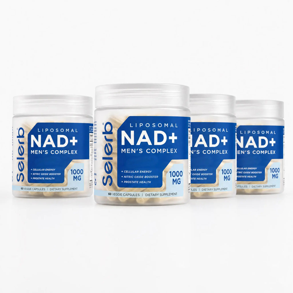 Selerb NAD+ Supplement for Men with NMN - Liposomal Complex with Trans-Resveratrol, Coq10, Maca & Ashwagandha - Supports Cellular Renewal, Energy & Performance - 60 Capsules Dietary Healthcare Vitamins