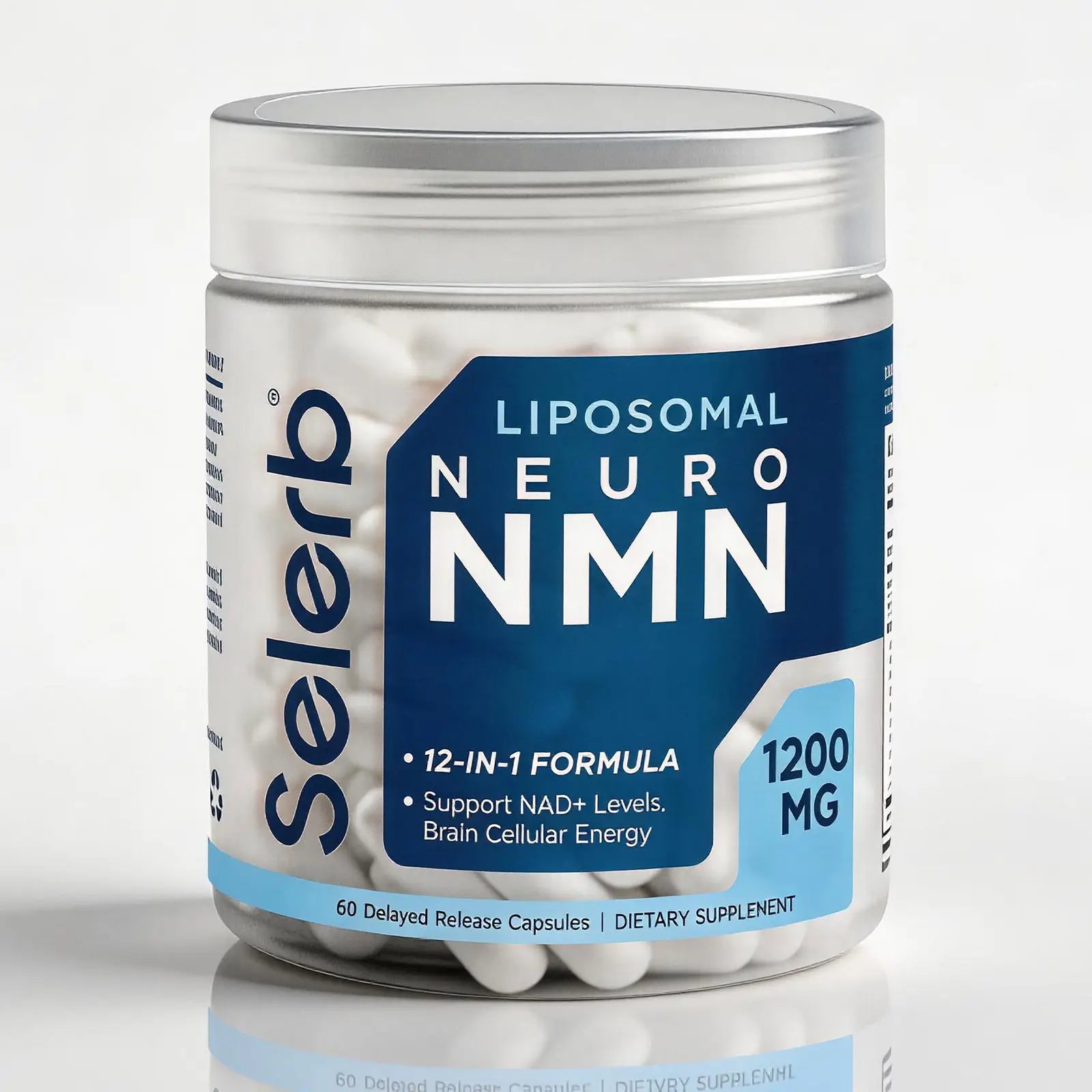 Selerb NAD+ Supplement for Men with NMN - Liposomal Complex with Trans-Resveratrol, Coq10, Maca & Ashwagandha - Supports Cellular Renewal, Energy & Performance - 60 Capsules Dietary Healthcare Vitamins