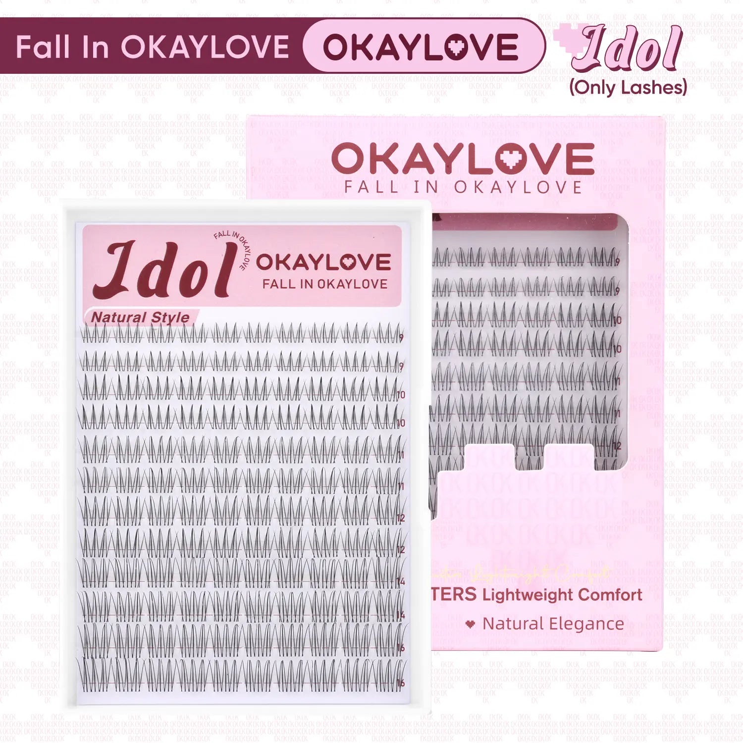 OKAYLOVE Idol | Brown Idol Lash Clusters Kit | D Curl Wispy Lash Extension Kit | Look like Real Lashes DIY Eyelash at Home for Natural Makeup Girl Gifts #Summervibes Dealsforyoudays