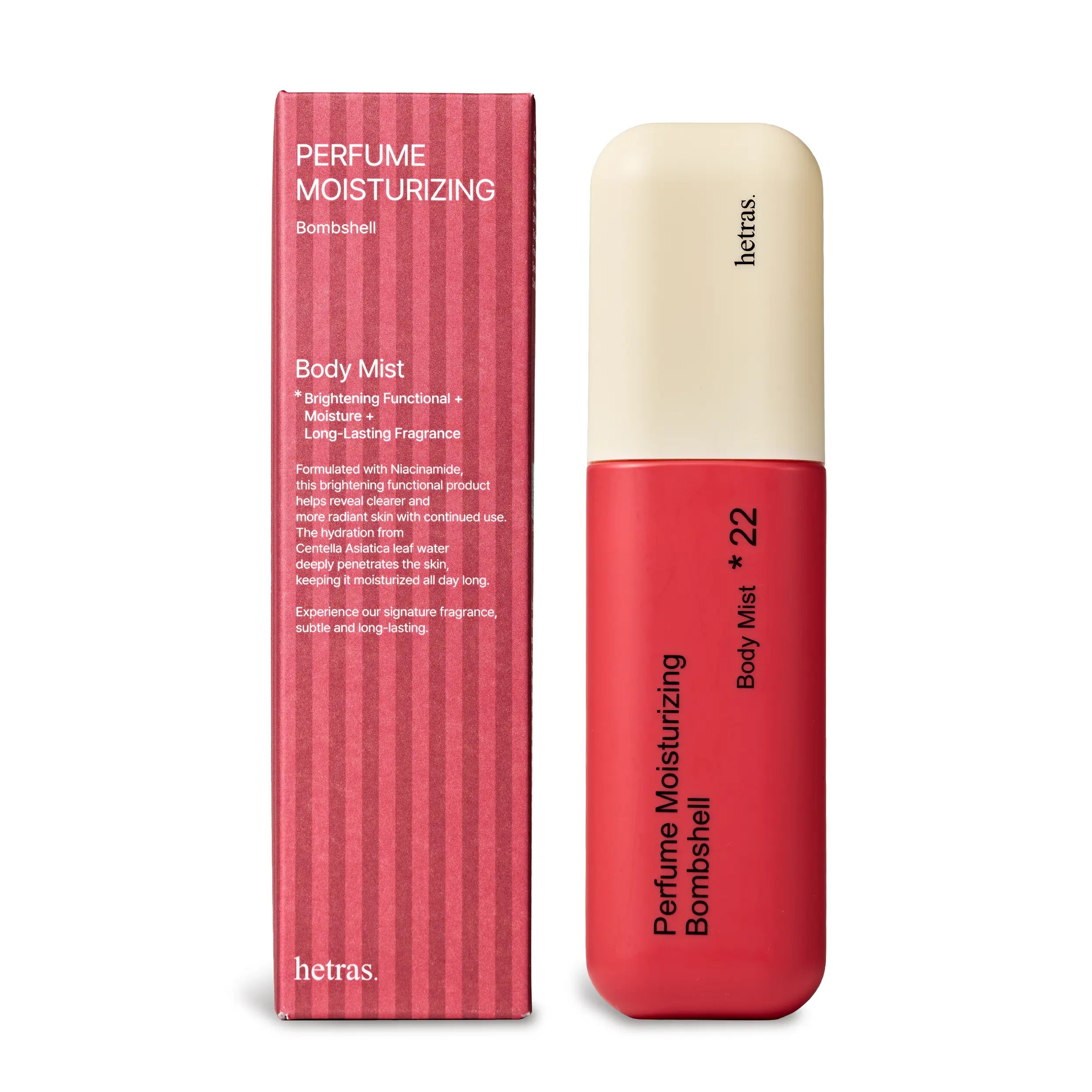 [Hetras] Perfume Body Mist | Moisturizing Niacinamide Body Spray | Body Glow, Smooth Skin | for Texture & Uneven Skin Tone | Instantly Refreshes Your Skin | Korean Skincare, 4.06 Fl.Oz