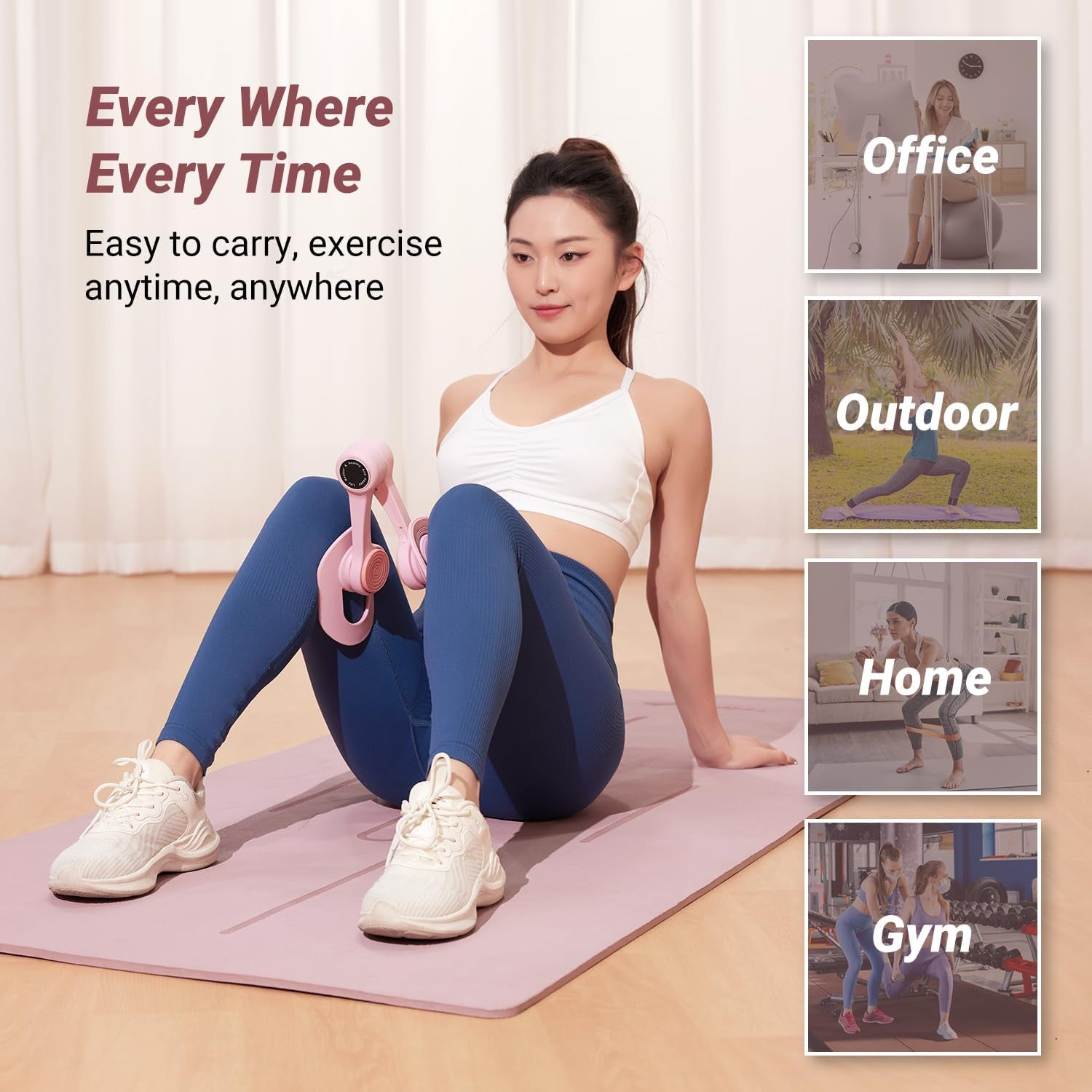 Pelvic Floor Exercise Devices, Thigh Trainer, Inner Thigh Exerciser | Easy Shaping, Quickly Activates Floor Muscles, 360° Rotation and High-Quality Materials, Suitable for Everyone