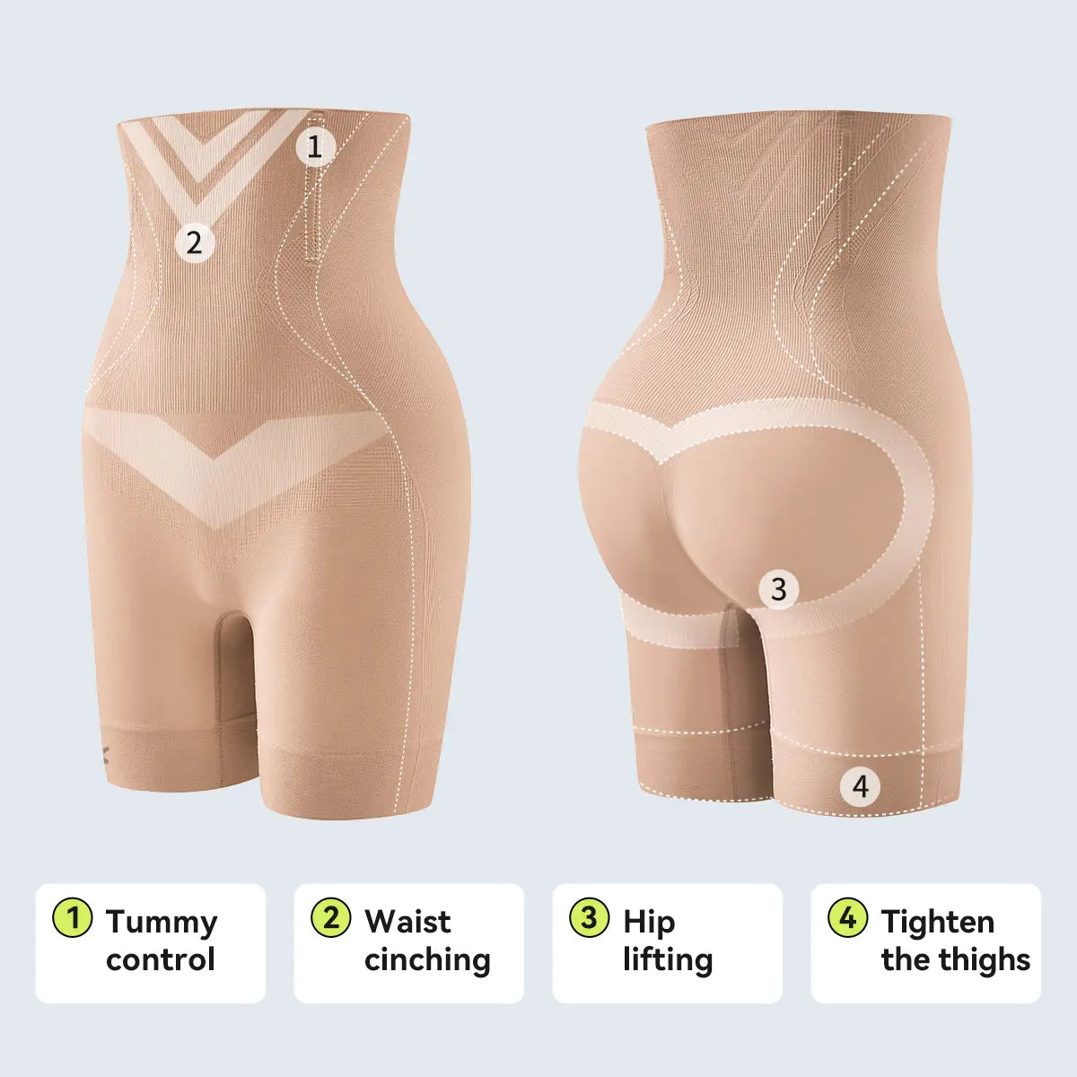 (Kakapeople Zerog Faja Shapewear) Tummy Control Pants for Women Butt-Lifting Shapewear, Sexy and Comfortable High-Waist Body Sculpting Garment Womenswear Compression