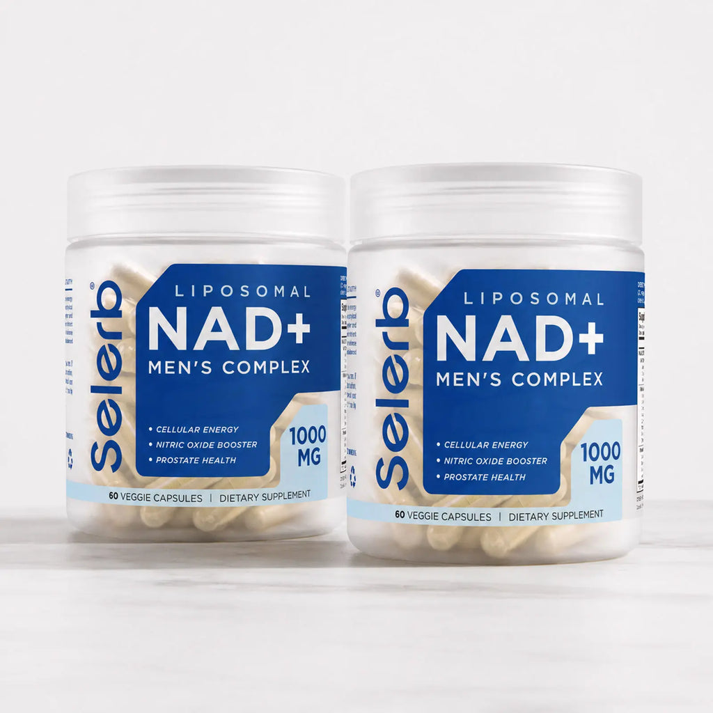 Selerb NAD+ Supplement for Men with NMN - Liposomal Complex with Trans-Resveratrol, Coq10, Maca & Ashwagandha - Supports Cellular Renewal, Energy & Performance - 60 Capsules Dietary Healthcare Vitamins