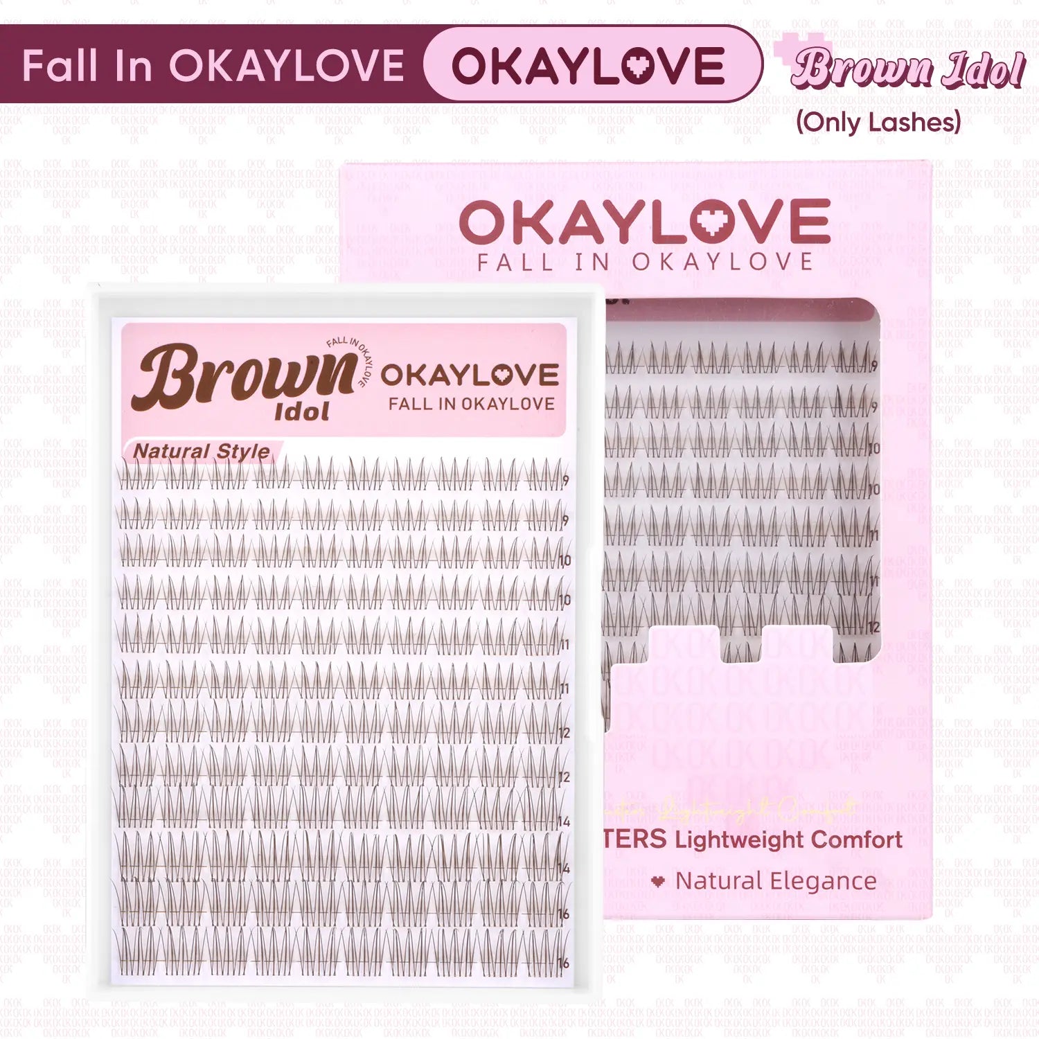 OKAYLOVE Idol | Brown Idol Lash Clusters Kit | D Curl Wispy Lash Extension Kit | Look like Real Lashes DIY Eyelash at Home for Natural Makeup Girl Gifts #Summervibes Dealsforyoudays