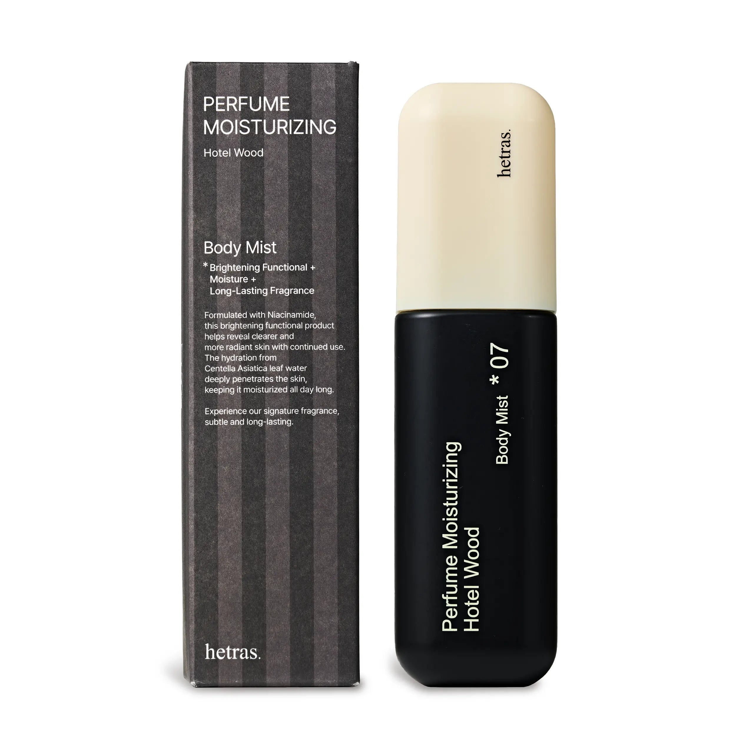 [Hetras] Perfume Body Mist | Moisturizing Niacinamide Body Spray | Body Glow, Smooth Skin | for Texture & Uneven Skin Tone | Instantly Refreshes Your Skin | Korean Skincare, 4.06 Fl.Oz