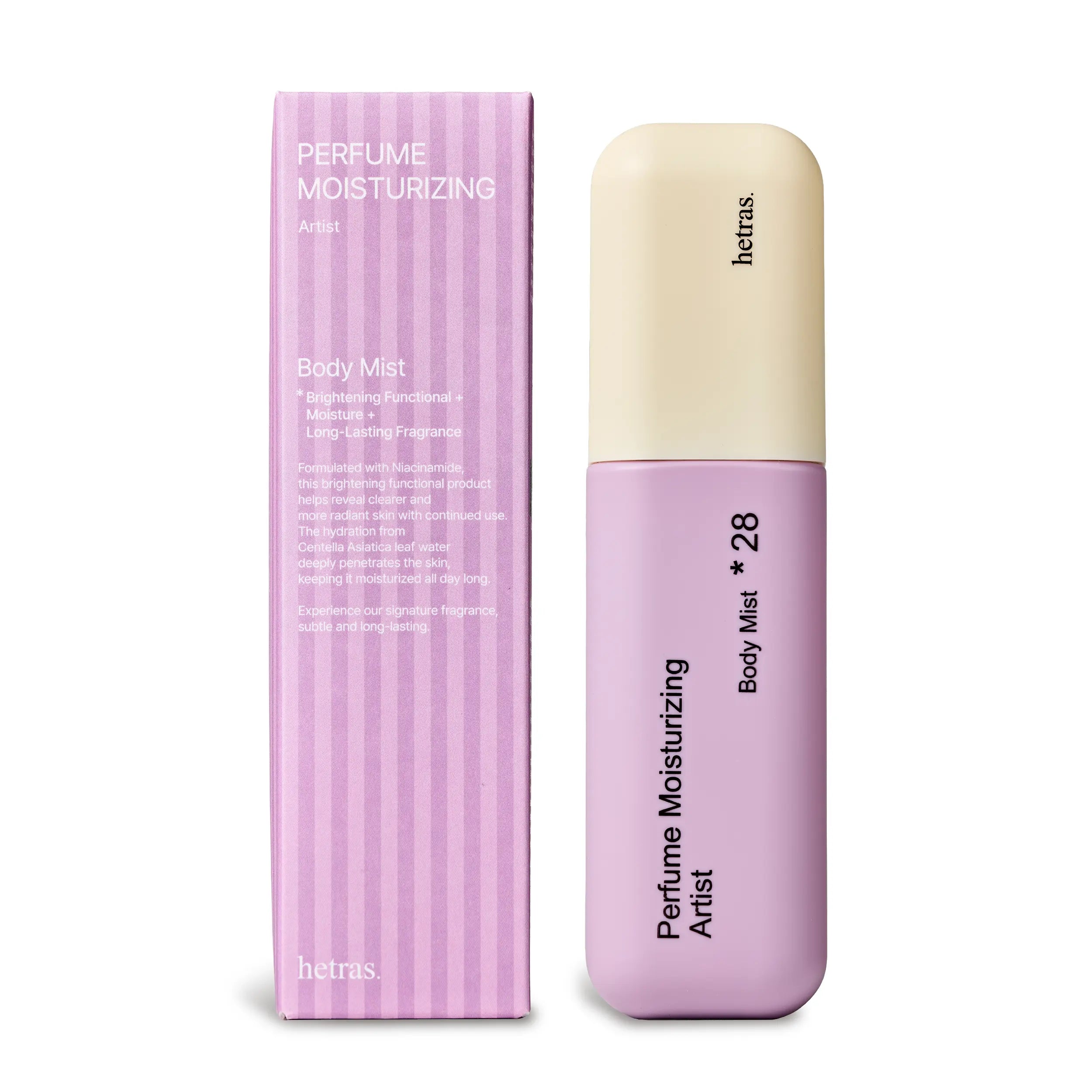 [Hetras] Perfume Body Mist | Moisturizing Niacinamide Body Spray | Body Glow, Smooth Skin | for Texture & Uneven Skin Tone | Instantly Refreshes Your Skin | Korean Skincare, 4.06 Fl.Oz