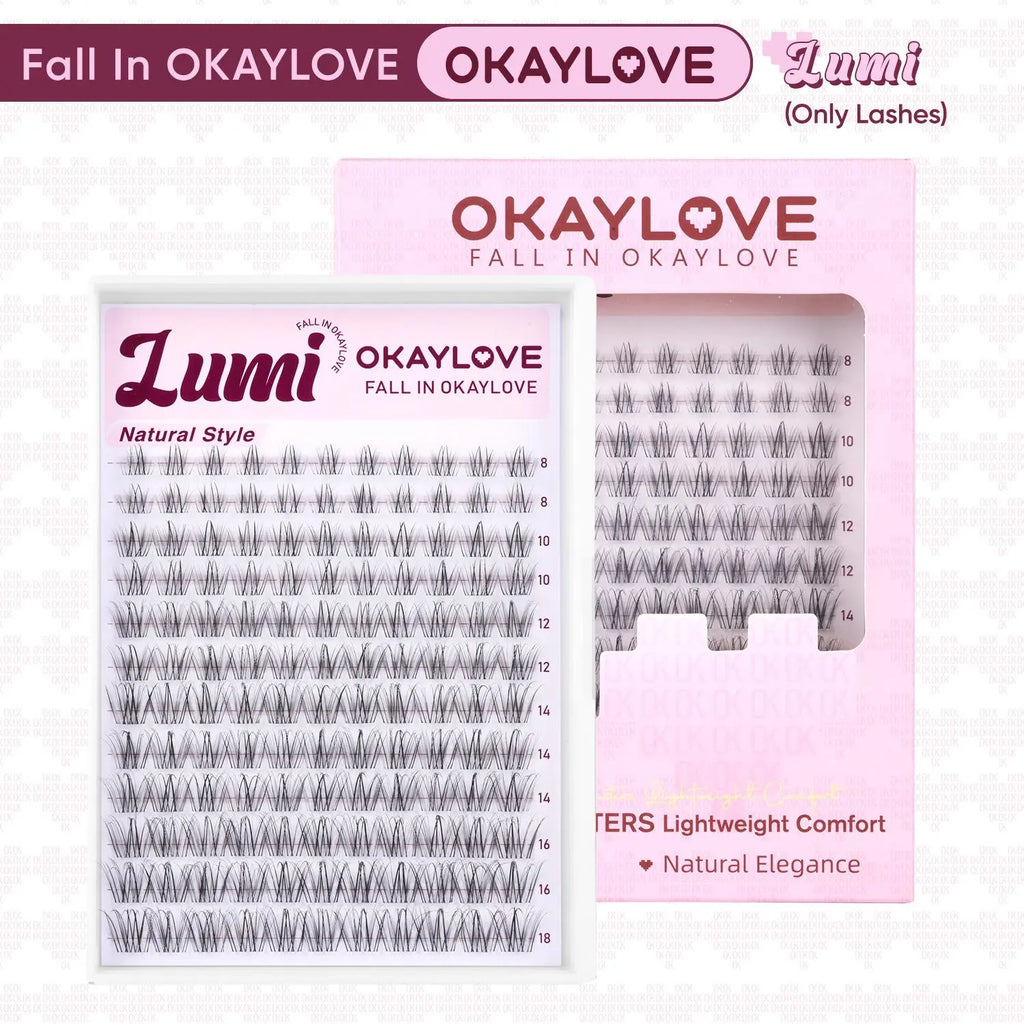 OKAYLOVE Idol | Brown Idol Lash Clusters Kit | D Curl Wispy Lash Extension Kit | Look like Real Lashes DIY Eyelash at Home for Natural Makeup Girl Gifts #Summervibes Dealsforyoudays