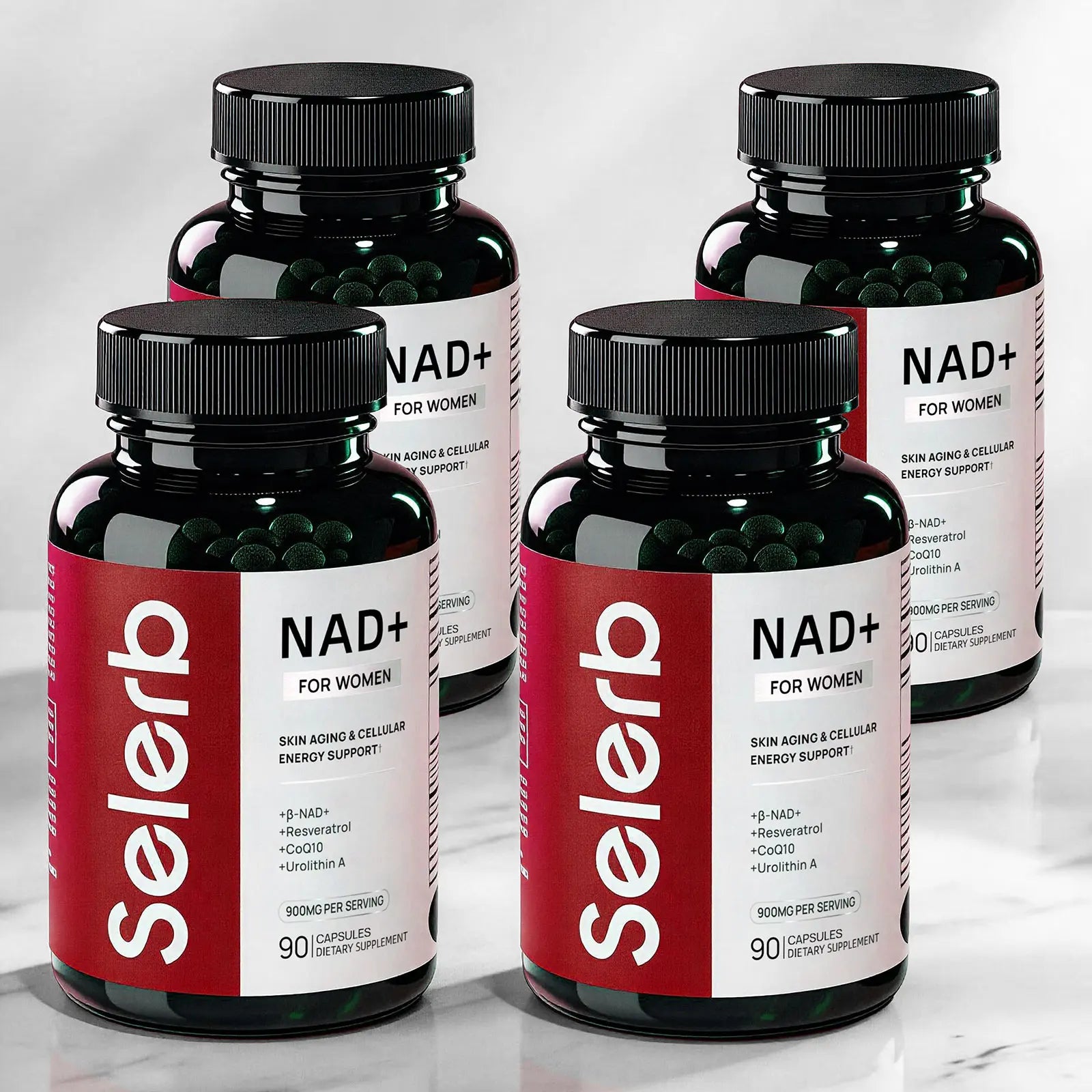 Selerb NAD+ Supplement for Men with NMN - Liposomal Complex with Trans-Resveratrol, Coq10, Maca & Ashwagandha - Supports Cellular Renewal, Energy & Performance - 60 Capsules Dietary Healthcare Vitamins